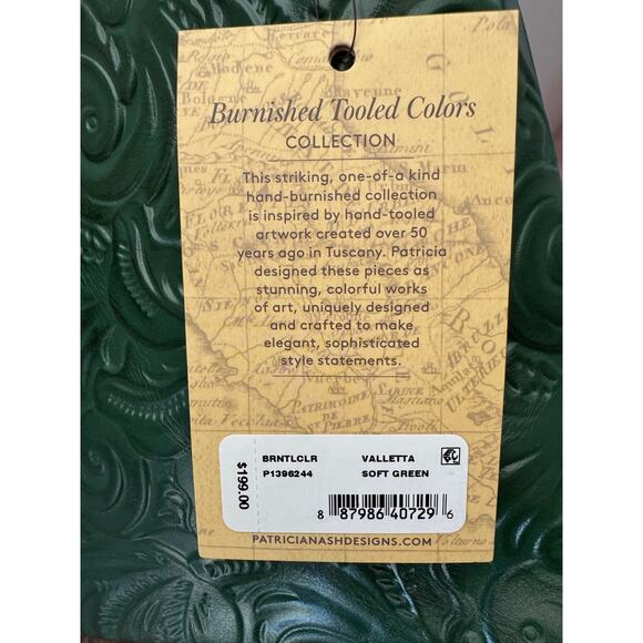 Patricia Nash Valletta Soft Green Top Handle Satchel Bag Handbag NWT leather - Picture 4 of 8